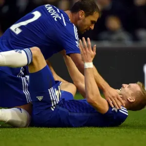 Print of Schurrle and Ivanovic celebrating Chelsea's second goal Print of Schurrle and Ivanovic celebrating Chelsea's second goal