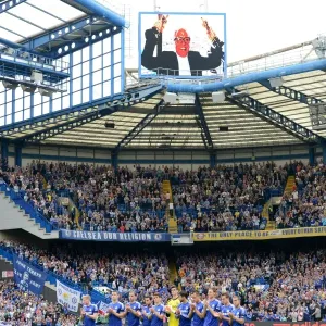 Print of Chelsea v Swansea City players observing a minute's applause