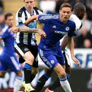 Print of Chelsea's Nemanja Matic in action at St James Park Print of Chelsea's Nemanja Matic in action at St James Park