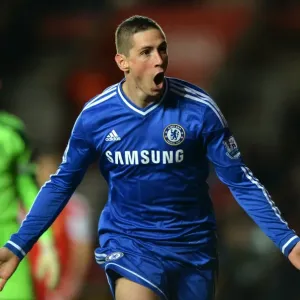 Fernando Torres Celebrates Goal in Barclays Premier League Print Fernando Torres Celebrates Goal in Barclays Premier League Print
