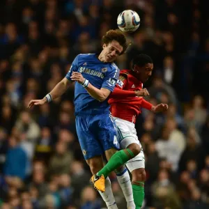 Chelsea FC Print - David Luiz and Jonathan de Guzman in Mid-Air