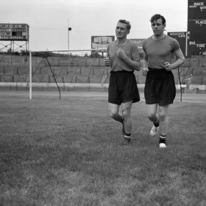 Vintage Chelsea FC Print - Roy Bentley and Peter Sillett in Training Vintage Chelsea FC Print - Roy Bentley and Peter Sillett in Training