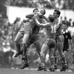 Print of 1980s Soccer Match: Tottenham Hotspur v Chelsea at White Hart Lane Print of 1980s Soccer Match: Tottenham Hotspur v Chelsea at White Hart Lane