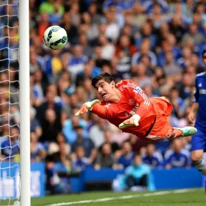 Thibaut Courtois Print, Chelsea Goalkeeper Action Photo
