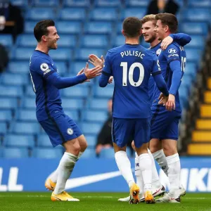 Timo Werner Scores Second Goal in Empty Stamford Bridge Print Timo Werner Scores Second Goal in Empty Stamford Bridge Print
