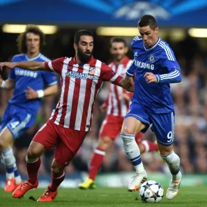 Print of Fernando Torres and Arda Turan in action Print of Fernando Torres and Arda Turan in action