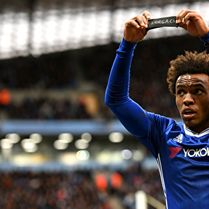 Willian Honors Chapecoense: Paying Tribute with Black Armband at Manchester City vs. Chelsea