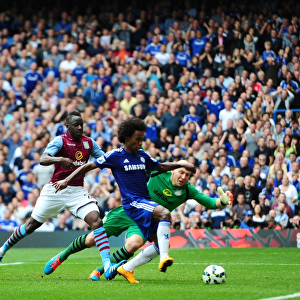 Willian Scores Chelsea's Third Goal: Aston Villa vs. Chelsea (September 27, 2014)