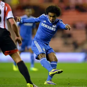 Bataille de Willian : thriller des quarts de finale du Chelsea au Stade d'Light de Sunderland le Capital One Cup, 17 décembre 2013
