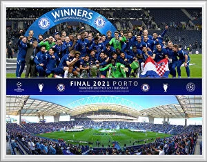 Champions League 2021 - Porto Winners Products Collection: 2021 Champions League Final 16x12 Celebration Montage