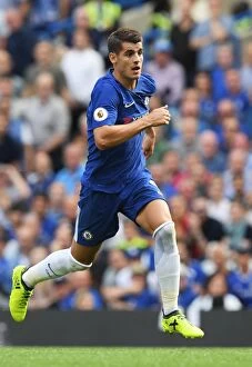 Images Dated 12th August 2017: Alvaro Morata in Action: Chelsea vs. Burnley, Premier League 2017