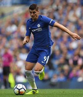 Images Dated 12th August 2017: Alvaro Morata in Action: Chelsea vs Burnley, Premier League, Stamford Bridge