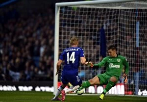Images Dated 18th August 2014: Andre Schurrle Scores Chelsea's Second Goal: Burnley vs. Chelsea (18th August 2014)