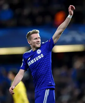 European Matches 2014-2015 Season Prints: Andre Schurrle's Stamford Bridge Stunner: Chelsea's First Goal in Champions League Group G Win vs