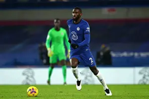28.12.20 - Chelsea V Aston Villa (Home) Prints: Antonio Rudiger Focuses at Empty Stamford Bridge: Chelsea vs Aston Villa