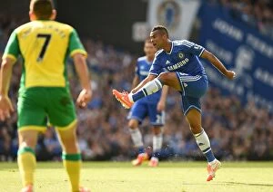 Images Dated 4th May 2014: Ashley Cole's Strike: Chelsea vs. Norwich City, Barclays Premier League