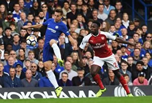 Images Dated 17th September 2017: Azpilicueta vs. Welbeck: Battle for Possession in Chelsea vs. Arsenal Premier League Clash