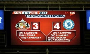 Images Dated 4th December 2013: Barclays Premier League: Tension at the Stadium of Light - Sunderland vs. Chelsea (December 4, 2013)