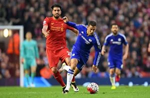 Images Dated 11th May 2016: Battle for the Ball: Emre Can vs. Eden Hazard - Liverpool vs