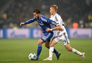 Images Dated 20th October 2015: Battle for the Ball: Hazard vs Buyalsky - A Champions League Showdown (October 2015): Clash of Stars