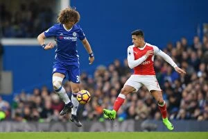 Images Dated 4th February 2017: Battle for the Ball: Luiz vs. Sanchez - Chelsea vs. Arsenal, Premier League Rivalry
