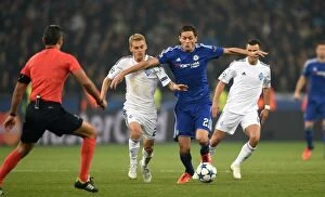 October 2015 Collection: Battle for the Ball: Matic vs Buyalsky - Champions League Showdown between Dynamo Kiev and Chelsea
