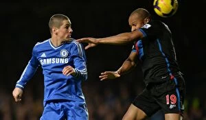 Images Dated 14th December 2013: Battle for the Ball: Torres vs. Gabbidon - Chelsea vs. Crystal Palace