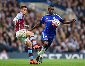 Images Dated 17th October 2015: Battle for the Ball: Westwood vs. Ramires - Chelsea vs. Aston Villa Rivalry in the Barclays