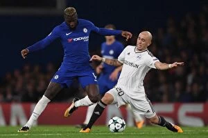 Images Dated 12th September 2017: Battle for Possession: Bakayoko vs. Oliveira in Chelsea's UEFA Champions League Clash against