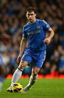 Images Dated 2nd January 2013: Branislav Ivanovic in Action: Chelsea's Victory over Queens Park Rangers at Stamford Bridge