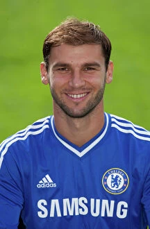 Images Dated 23rd August 2013: Branislav Ivanovic at Chelsea FC 2013-2014 Squad Photo Session