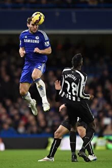 Chelsea v Newcastle United 10th January 2015 Collection: Branislav Ivanovic Wins Aerial Battle: Chelsea's Dominance Against Newcastle United