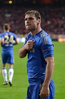 Chelsea v Benfica 16th May 2013 Europa Cup Final Collection: Branislav Ivanovic's Europa League-Winning Goal for Chelsea: A Triumphant Moment at Amsterdam