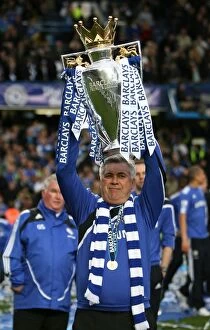 Images Dated 9th May 2010: Carlo Ancelotti Celebrates Premier League Victory with Chelsea Football Club (2009-2010)