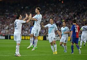 Images Dated 25th April 2013: Celebrating Europa League Glory: Ivanovic and Lampard's Unforgettable Moment after Scoring against