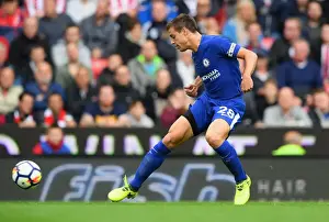 Cesar Azpilicueta in Action: Premier League Showdown at Stoke City