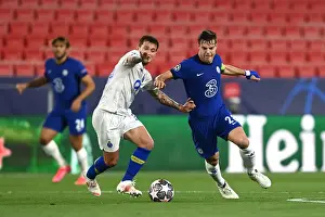 Club Soccer Prints: Cesar Azpilicueta of Chelsea in UEFA Champions League Quarter Final: Leg Two at Empty Estadio Ramon Sanchez Pizjuan