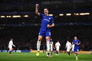 Images Dated 12th September 2017: Cesar Azpilicueta Scores His Third: Chelsea's Victory Over Qarabag in UEFA Champions League at