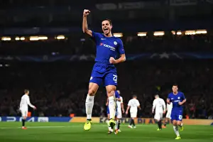 Home Prints: Cesar Azpilicueta Scores His Third: Chelsea's Victory Over Qarabag in UEFA Champions League at Stamford Bridge