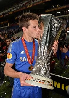 Chelsea v Benfica 16th May 2013 Europa Cup Final Collection: Cesar Azpilicueta Triumphs: Chelsea's Europa League Victory (May 16, 2013 - Chelsea vs)
