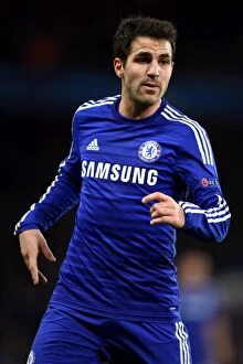 Images Dated 10th December 2014: Cesc Fabregas in Action: Chelsea vs. Sporting Lisbon, UEFA Champions League (December 10, 2014)
