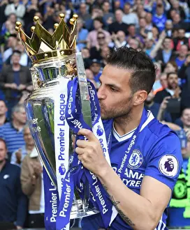 Cesc Fabregas Celebrates Premier League Title Win with Chelsea against Sunderland