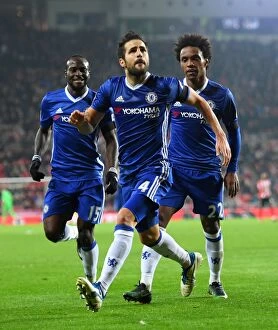Images Dated 14th December 2016: Cesc Fabregas Scores: Chelsea's Victory at Sunderland (December 2016)