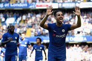 Images Dated 27th August 2017: Cesc Fabregas Scores First Goal for Chelsea: Chelsea vs Everton, Premier League 2017