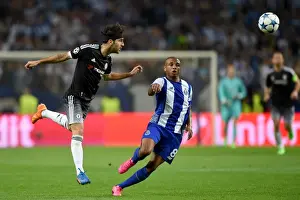 September 2015 Prints: Cesc Fabregas Scores the Game-Winning Goal Past Yacine Brahimi in Chelsea's Champions League Victory at Estadio do