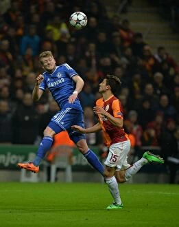 Images Dated 26th February 2014: Champions Clash: Telles vs. Schurrle in the UEFA Champions League Showdown at Turk Telekom Arena