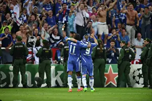 Champions League Final Showdown: Didier Drogba and Fernando Torres of Chelsea Facing Off Against FC Bayern Munchen, Munich, Germany, May 2012