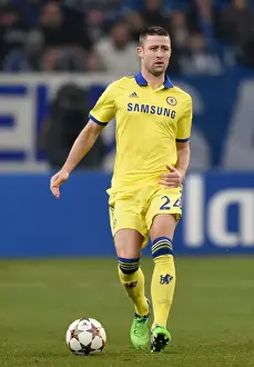 Football Full Length Prints: Champions League: Gary Cahill Leads Chelsea at Veltins-Arena Against Schalke 04 (Nov 2015)