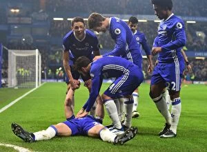 Images Dated 22nd January 2017: Chelsea Celebrate: Gary Cahill Scores Second Goal Against Hull City