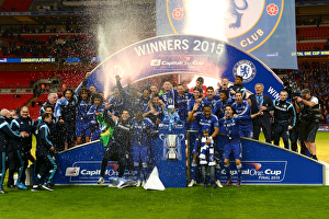 Chelsea Celebrates Capital One Cup Victory: Chelsea vs. Tottenham Hotspur at Wembley Stadium (March 1, 2015)